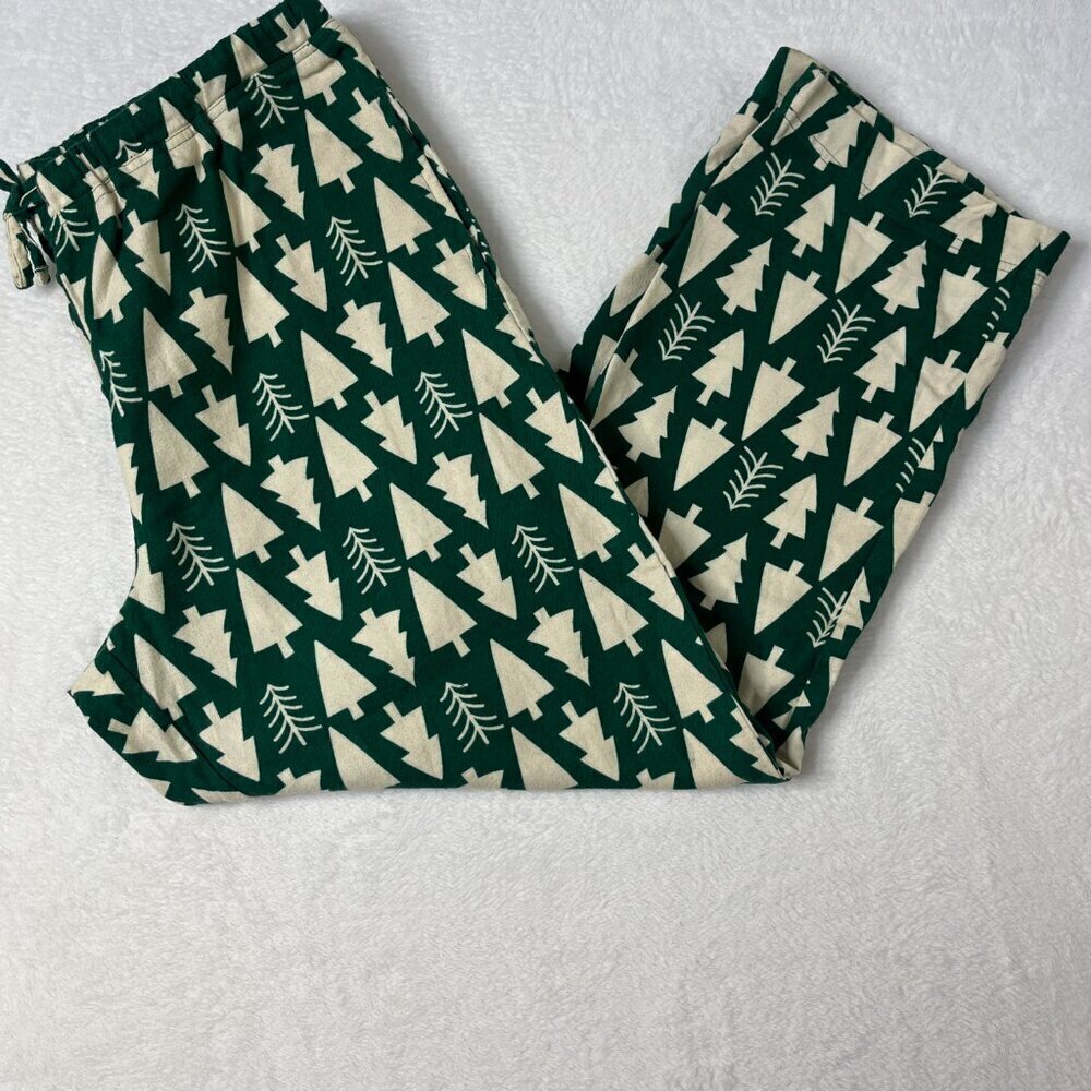 Hanna Andersson Womens Holiday Flannel Pajama Bottom Size M Green Winter Tree - Picture 11 of 12